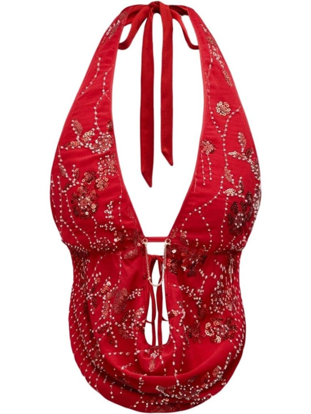 Y2K Sequin Cheetah Print Halter Top for Going Out, Party & Nightlife Fashion